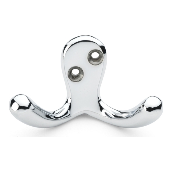AW773PC • Polished Chrome • Alexander & Wilks Victorian Double Robe Hook